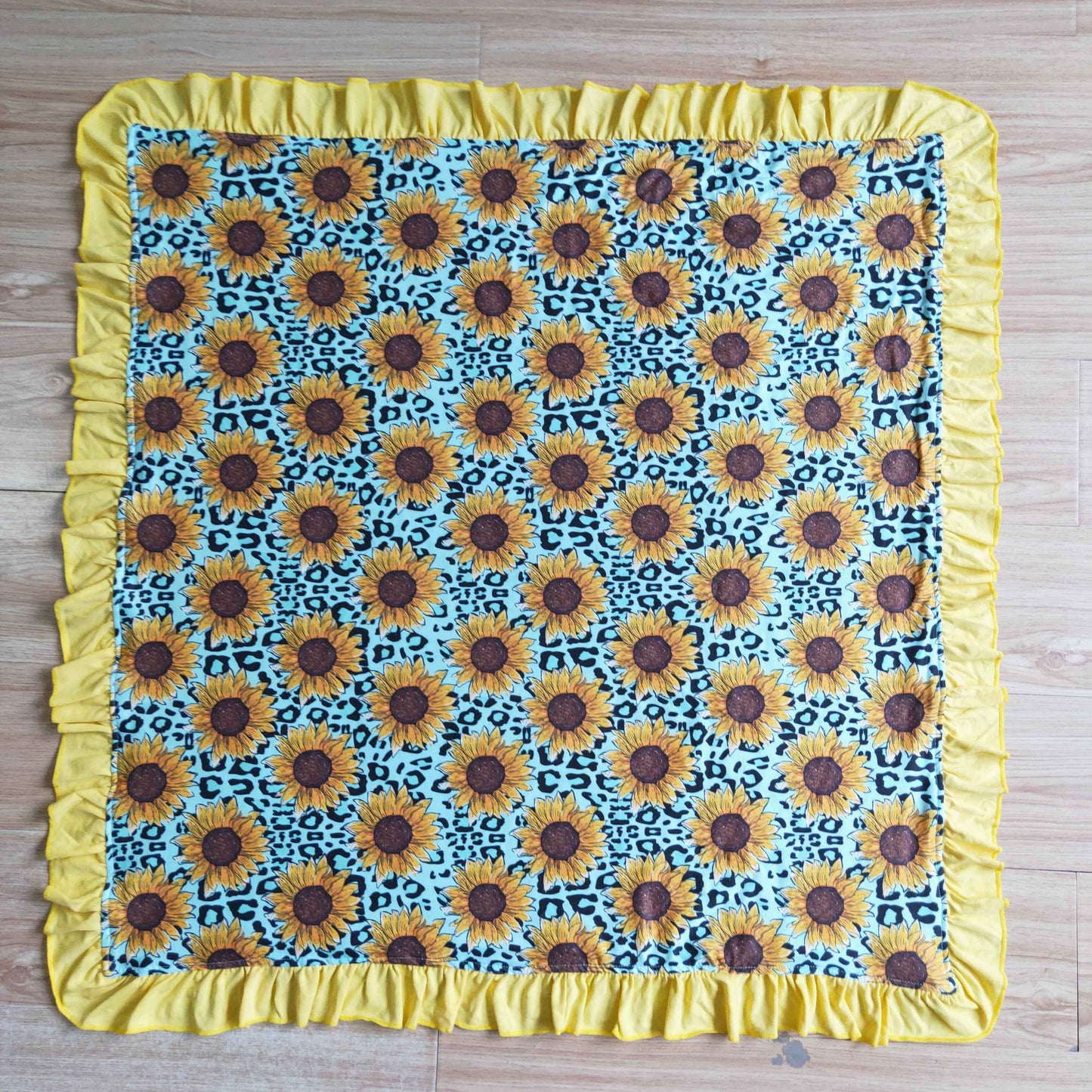 yellow sunflower kids blankets size 29X32.68 inches milk silk and cotton