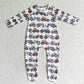 truck tractor Zip Sleeper romper even feet  long sleeve jumpsuit