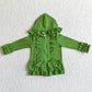 cotton solid color Hooded Zip ruffles Jacket girls coats