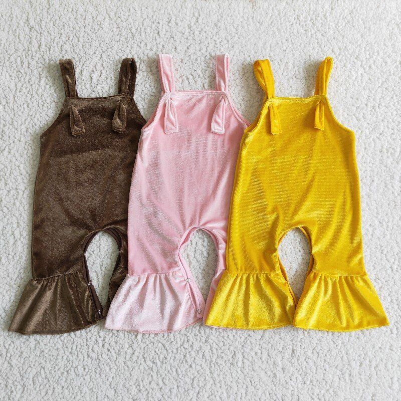 velvet girls jumpsuits kids romper