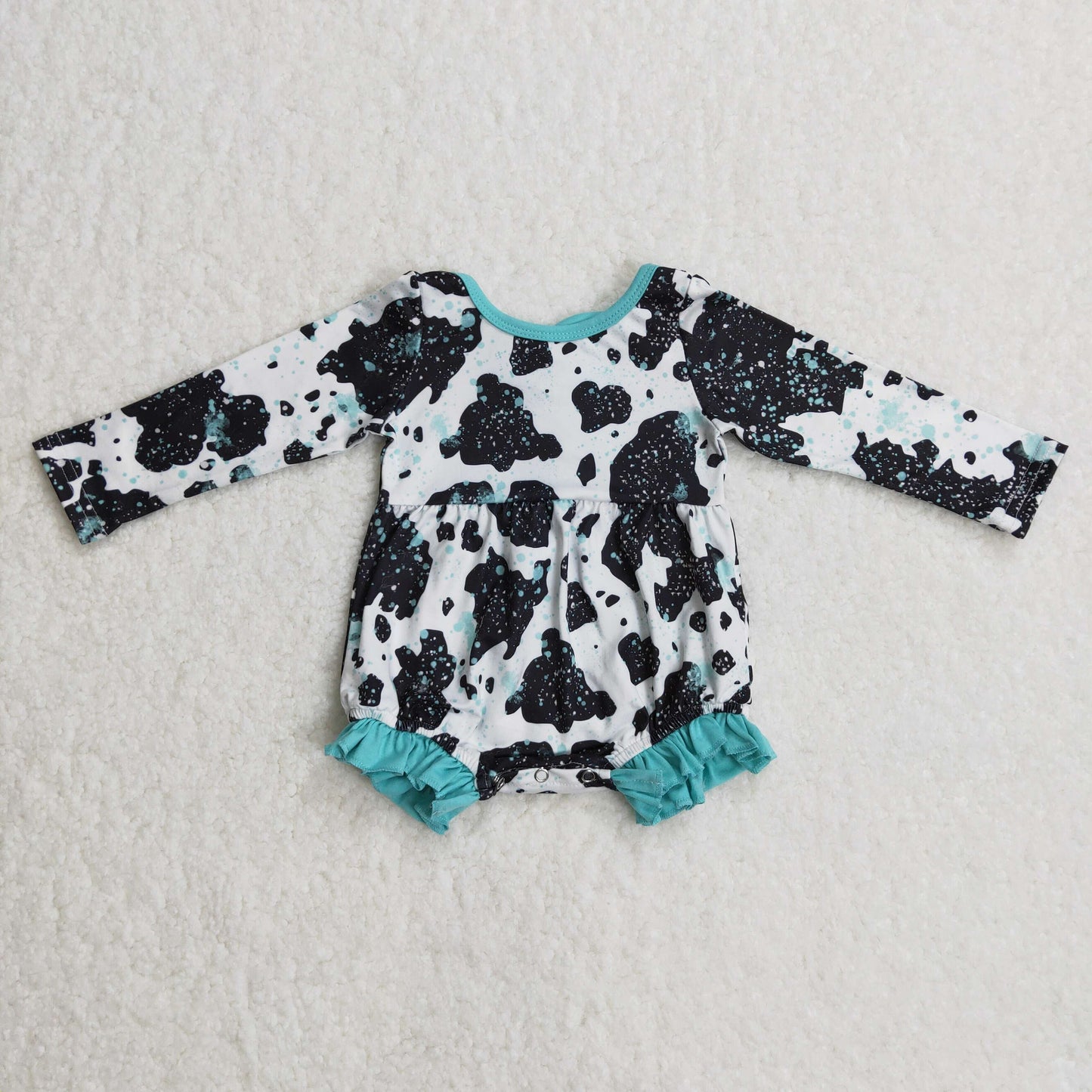 cow bubble long sleeve baby romper