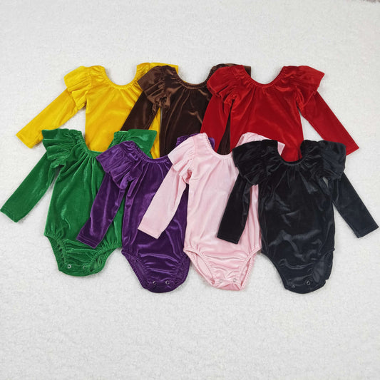 velvet bubble long sleeve baby romper