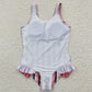 cow stripe star print swimsuit girls summer bathing set