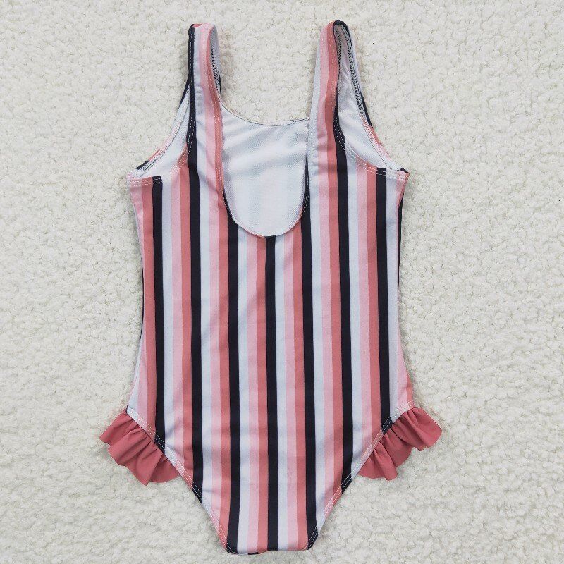 cow stripe star print swimsuit girls summer bathing set