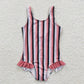 cow stripe star print swimsuit girls summer bathing set