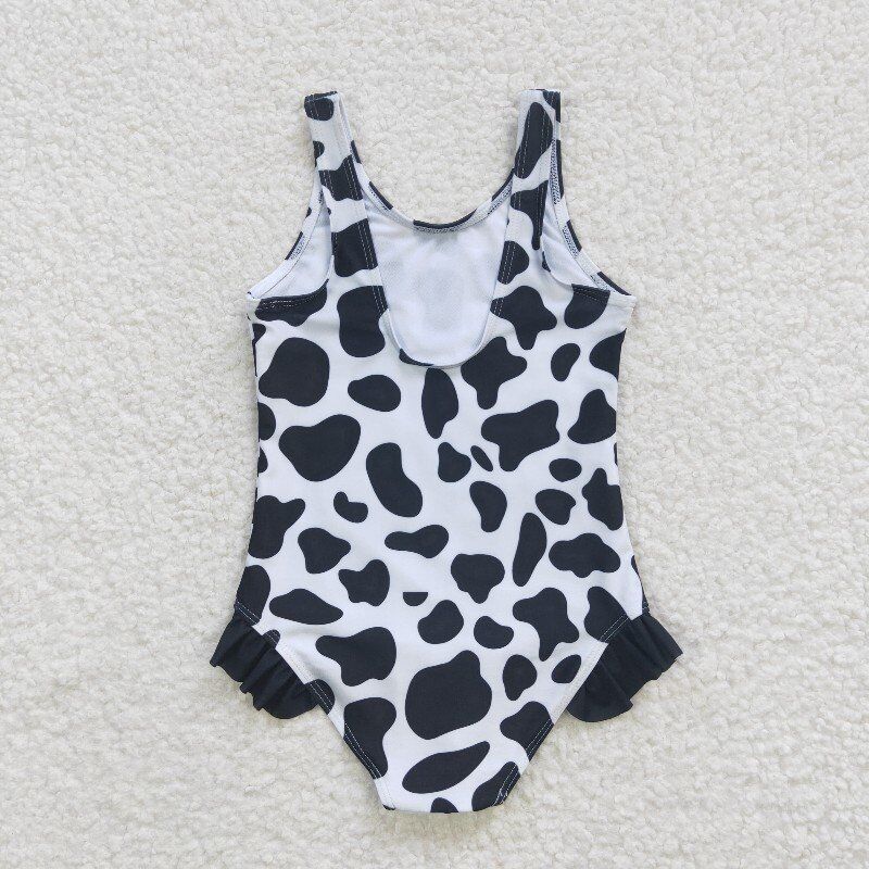 cow stripe star print swimsuit girls summer bathing set