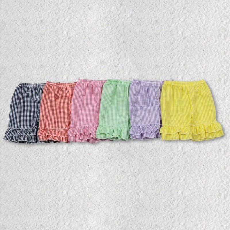 seersucker girls shorts summer kids clothes