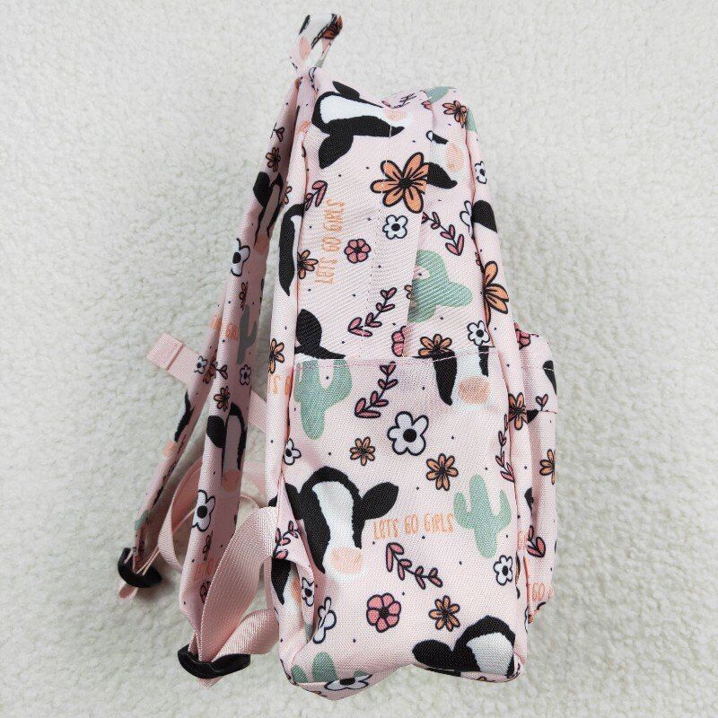 kids bags cow pink backpack