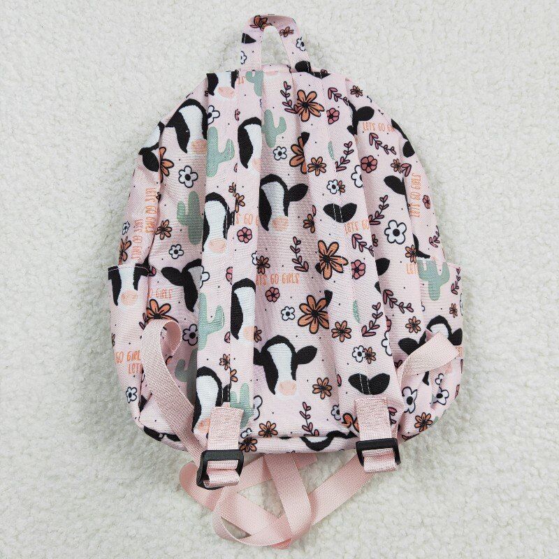 kids bags cow pink backpack